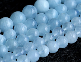 High Quality Genuine Natural  Green Blue Aquamarine Round Beads