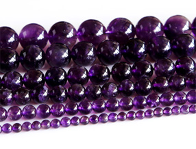 Natural AAA Grade Dark Purple Amethyst Round Loose Beads