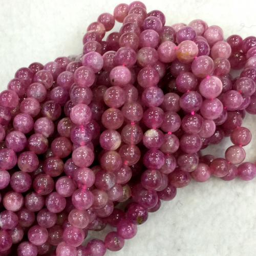 High Quality Natural Genuine Pink Tourmaline Round Loose Gems Beads 4-6mm 16" 04069