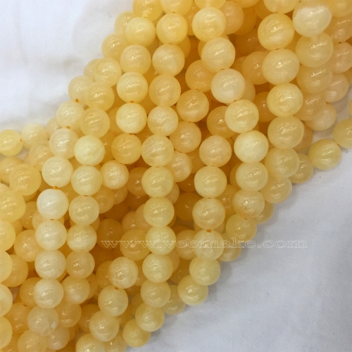 High Quality Natural Genuine Orange Yellow White Calcite Stone Round Jewellery Loose Ball Beads 4mm 6mm 8mm 10mm 15.5"06040