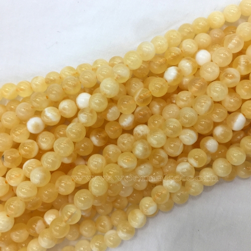 High Quality Natural Genuine Orange Yellow White Calcite Stone Round Jewellery Loose Ball Beads 4mm 6mm 8mm 10mm 15.5" 06041