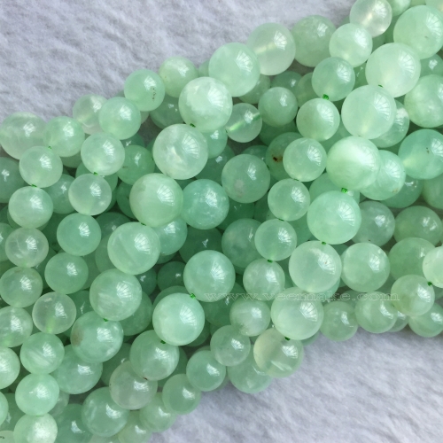 High Quality Natural Genuine Green Prehnite Round Loose Gemstone Jewelry Gemstone Beads  15.5" 06069
