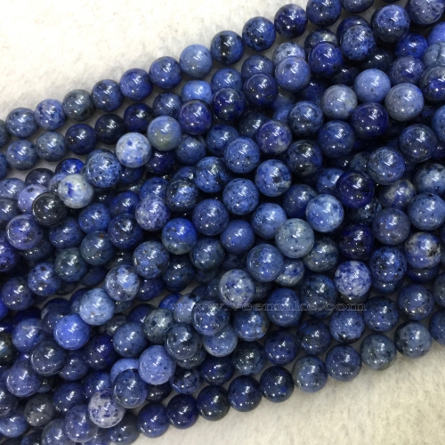 Natural Genuine High Quality Dark Blue Dumortierite Round Loose Beads 6mm 8mm 10mm 12mm 06209