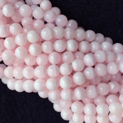 High Quality Natural Genuine Pink Mangano Calcite Round Jewellery Loose Necklace or bracelet Beads 8-12mm  15.5" 06026