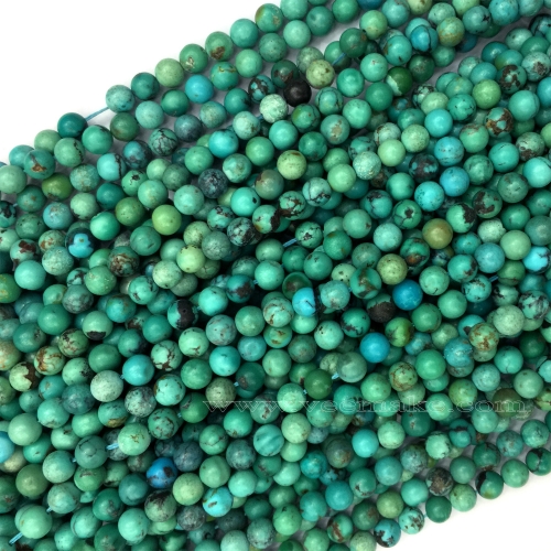 High Quality Natural Genuine Blue Green Africa Turquoise Semi-precious stone Round Necklace Bracelet Beads 3.6mm 15.5" 06060