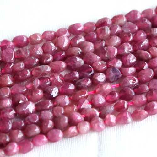 Natural Genuine High Quality Genuine Pink Tourmaline Nugget Free Form Necklaces  Bracelets Beads  16" 03683