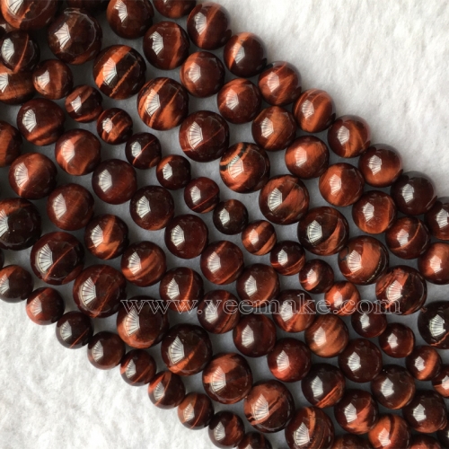 AAA High Quality Genuine Natural Red Tiger's Eye Stone Semi-precious stones Round Loose Beads 4-16mm  15.5" 05659