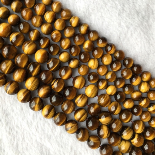 AAA High Quality Genuine Natural Yellow Tiger's Eye Stone Semi-precious stones Round Loose Beads 4-16mm  15.5" 05660
