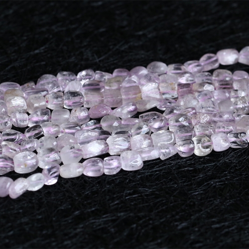 Natural Genuine Transparent Clear Purple Pink Kunzite Spodumene Nugget Free Form Fillet Irregular Pebble Beads Fit Jewelry 15.5" 05331