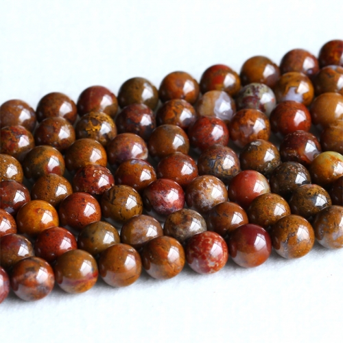 Natural Genuine Zhan Guo Hong Oriental Onyx Round Loose Gemstone Beads 10mm 15.5" 05239