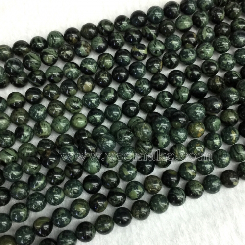 Natural Genuine Dark Green Kambaba Jasper  Round Jewellery Loose Small Ball Beads 6mm 8mm 10mm 12mm  15.5" 05455