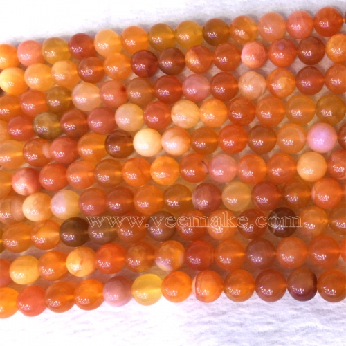 Genuine Natural Brazil Red Orange Chalcedony Carnelian Semi-precious stones Round Loose Beads 6mm 8mm 10mm 12mm  15.5" 05404