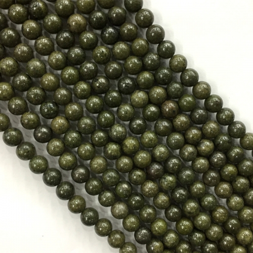 Natural Genuine Black Green Epidote Ferriepidote  Round Jewellery Loose Ball Beads 6mm 8mm  10mm 15.5" 05691