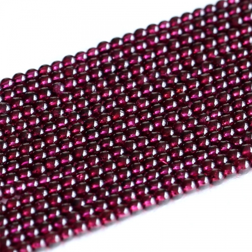 AAA Quality Natural Genuine Clear Purple Red Almandite Garnet Small Round Loose Beads 3mm 4mm  15.5" 05181