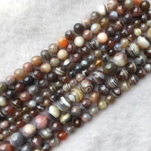 Genuine Natural Rainbow Multi-Color Lace Eye Botswana Agate Fortification Onyx Semi-precious stones Round Loose Beads 4-18mm  15.5" 05653