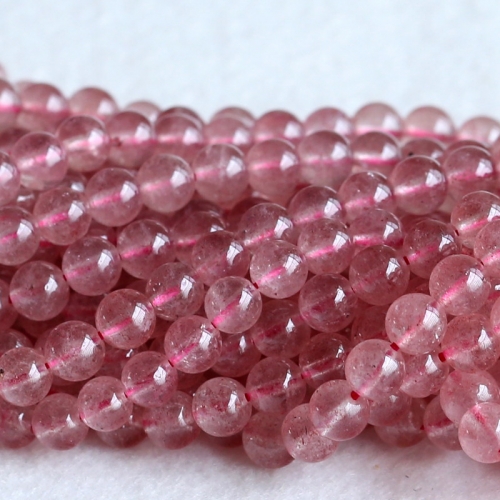 AAA High Quality Natural Genuine Clear Pink Red rosite Muscovite Repidochrosite Strawberry Quartz Round Loose Beads 4-10mm 15.5" 05242