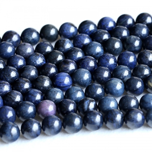 Natural Genuine High Quality Dark Blue Dumortierite Round Loose Beads 6mm 8mm 10mm 12mm 05236