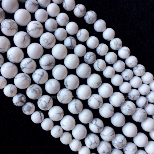 Natural Genuine Howlite White Lace Stone Round Loose  Beads 4mm 6mm 8mm 10mm 12mm 15.5" 05836