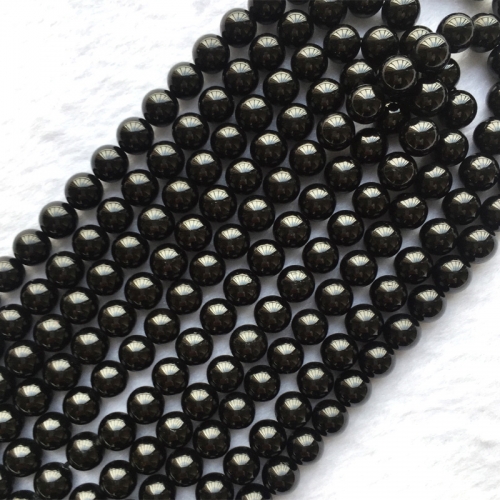 Natural Genuine Black Tektite Round Loose Smooth Beads 4mm 6mm 8mm 10mm 12mm 14mm 16" 05505