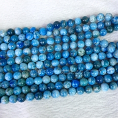 Natural Genuine Madagascar Blue Apatite Round Jewellery Loose Ball Beads 6mm 8mm 10mm 12mm 15.5" 05397