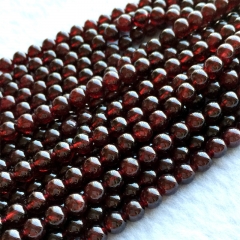 High Quality Natural Genuine Dark Red Garnet  Round Loose Gemstone Beads  6mm 16" 05730
