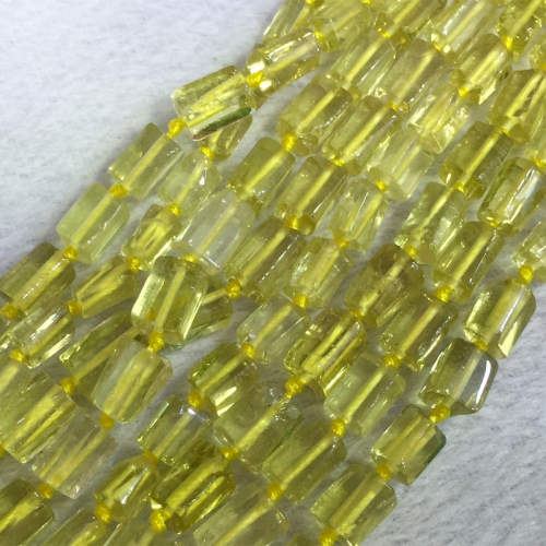 Natural Genuine Clear Yellow Lemon Quartz Crystal Nugget Free Form polishing Nugget Free Form Loose Smooth Beads 6-8mm 05386