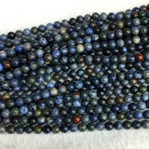 Natural Genuine Dark Blue Dot Dumortierite Round Loose Beads 4mm 6mm 8mm 10mm 12mm 05456