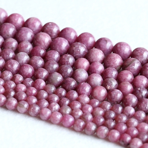 Natural Genuine Pink Purple Lepidolite Tourmaline Round Loose Gemstone Stone Beads 4-12mm 15.5" 05248