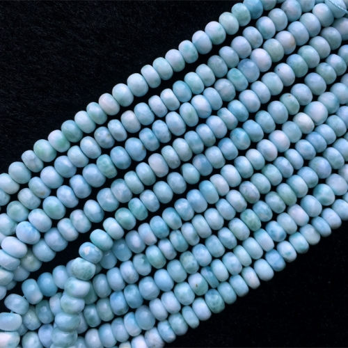 High Quality Natural Genuine Dominican Blue Larimar Loose Gemstone Rondelle Jewelry Necklace BraceletBeads