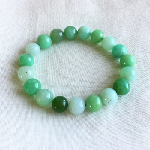 Genuine Natural Blue Grass Green Australia Jade Chrysoprase Stretch Bracelet Round Beads 10mm 05227
