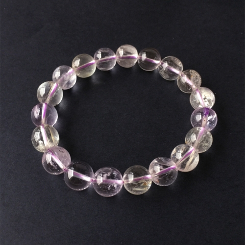 Natural Genuine Clear Light Purple Kunzite Stretch Finish Bracelet Round beads 10mm 05189