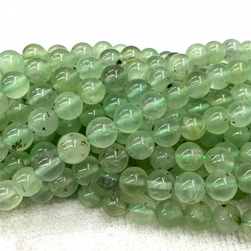 Natural Genuine Green Prehnite Round Loose Gemstone Jewelry Gemstone Beads  15.5" 06270