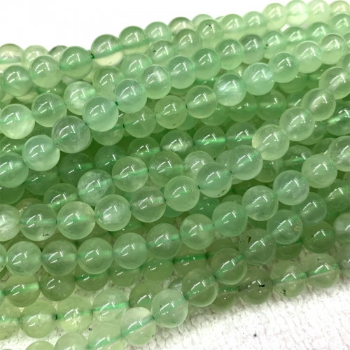 High Quality Natural Genuine Green Prehnite Round Loose Gemstone Jewelry Gemstone Beads  15.5" 06268