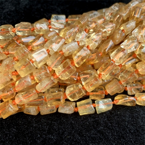 High Quality Natural Genuine clear yellow citrine citrine jaune clair Nugget Free Form Smooth Beads 06337