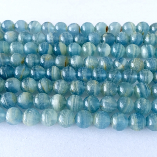 16" Natural Genuine Blue Calcite Round Loose Gemstone Jewelry Necklaces Bracelets Gemstones Beads 06485