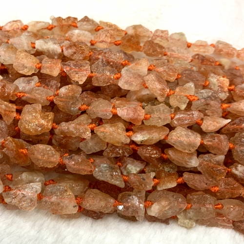 Natural Genuine Raw Mineral Gold Sanidine Sunstone Nugget Free Form Loose Rough Matte Faceted Necklace Bracelet Jewelry Beads 06499