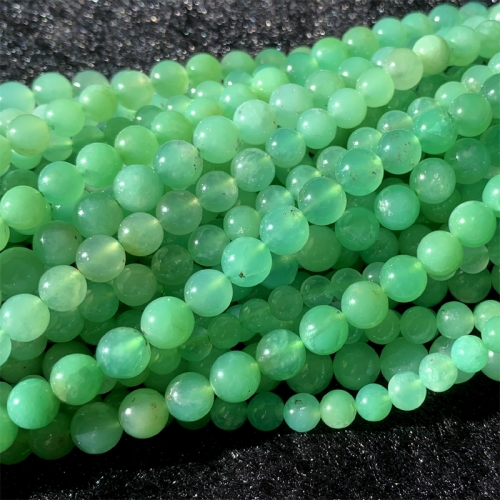 16" Natural Genuine Green Australia Chrysoprase Round Loose Gemstone Jewelry Necklaces Bracelets Gemstones Beads 06516