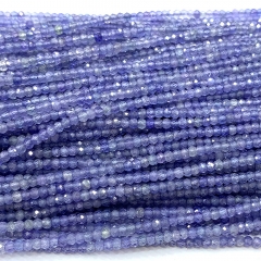 15.5 " Veemake High Quality Natural Genuine Blue Tanzanite Rondelle Faceted Small beads 06693