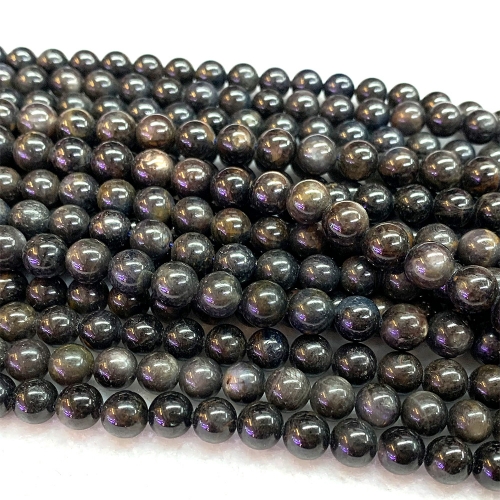16 “ Veemake Natural Genuine Black Starlight Star Sapphire Round Loose Gemstone Jewelry Necklaces Bracelets Gemstones Beads 06777