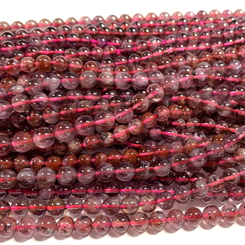 15.5“ Veemake Natural Genuine Auralite Super 23 Crystal Round Loose Gemstone Jewelry Beads Making Necklaces Bracelets  07045