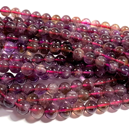 15.5“ Veemake Natural Genuine Auralite Super 23 Crystal Round Loose Gemstone Jewelry Beads Making Necklaces Bracelets  07047