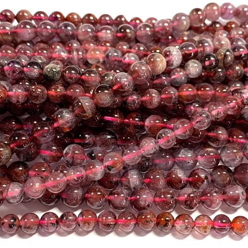 15.5“ Veemake Natural Genuine Auralite Super 23 Crystal Round Loose Gemstone Jewelry Beads Making Necklaces Bracelets  07039