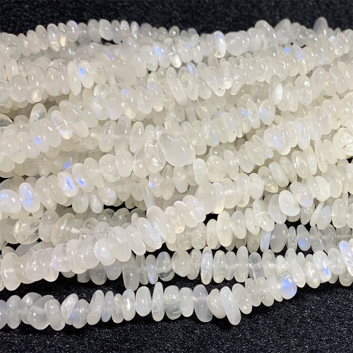 16" High Quality Natural Genuine Blue White Moonstone Chip Necklace Bracelet Beads 3x8mm 07013