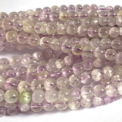 15.5" Veemake Natural Genuine Purple Kunzite Spodumene Hiddenite Round Loose Gemstone Jewelry Beads Making Necklaces Bracelets  07254