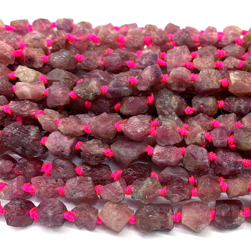 Natural Genuine Raw Mineral Pink Tourmaline Nugget Free Form Loose Rough Matte Faceted Necklace Bracelet Jewelry Beads 07353