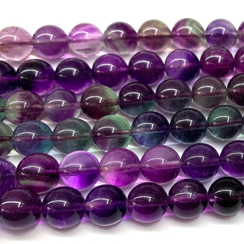Veemake High Quality Genuine Natural Clear Purple Fluorite Round Loose Necklaces Bracelets Beads Jewelry Making  8mm 15.5" 07355