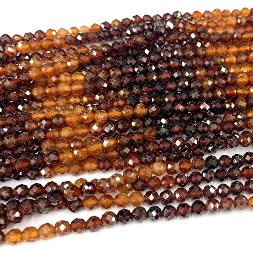 15.5 " Veemake Natural Genuine Gemstones Orange Garnet Spessartine Faceted Making Necklaces Bracelets Jewelry Beads 07318