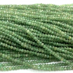 15.5 " Veemake Natural Genuine Green Kyanite Faceted Small Rondelle Jewelry Bracelets Necklaces Loose Beads 07394