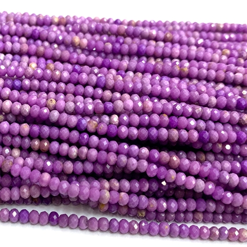 15.5 " Veemake Natural Genuine High Quality Purple Phosphosiderite Faceted Rondelle Bracelets Jewelry Loose beads 07384