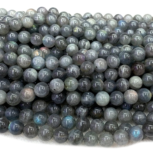 A Natural Genuine Dark Blue Flash Light Labradorite Round Jewelery Loose Beads 15" 04051